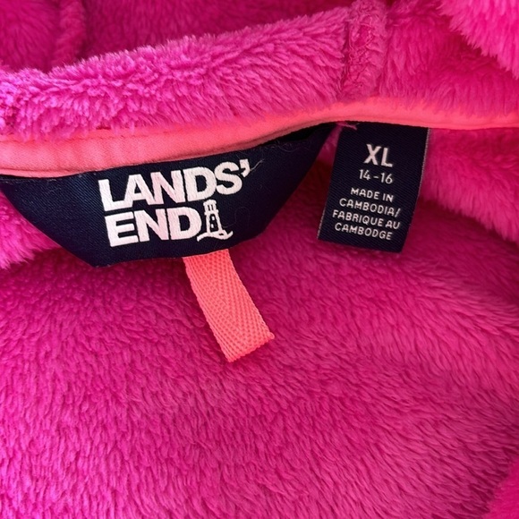 Lands End Girls Pink Fleece - size XL - Picture 2 of 4